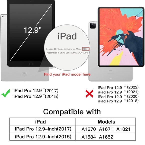 JETech Case for iPad Pro 12.9 Inch (1st and 2nd Generation) (Black) - Picture 2 of 5